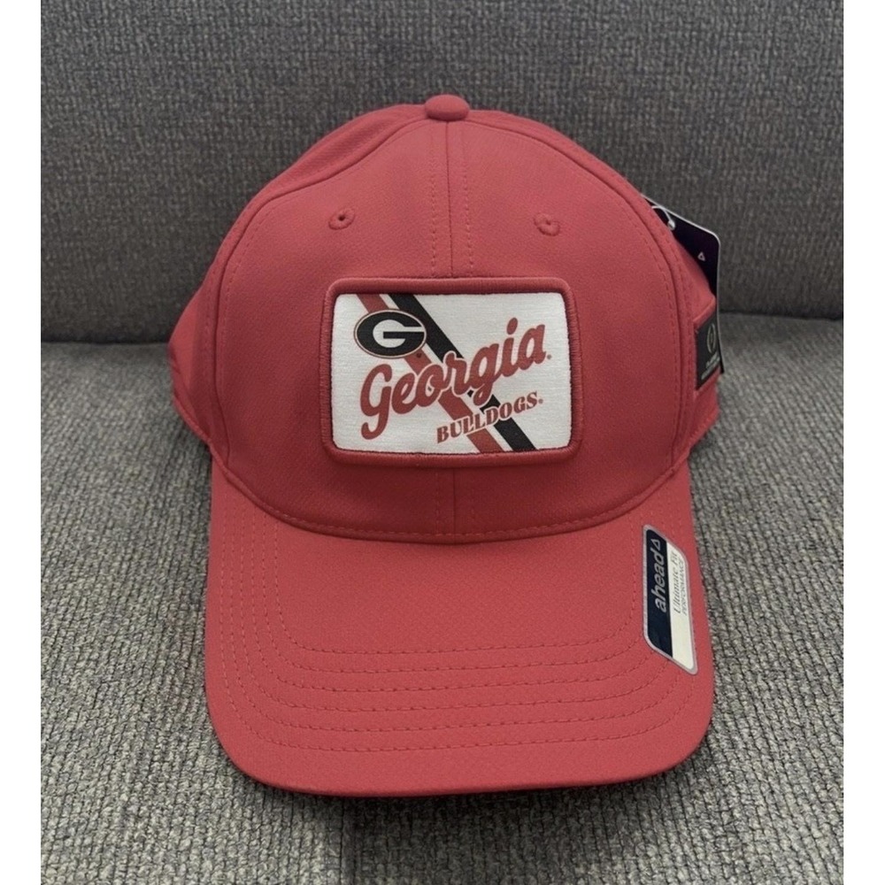 Georgia Bulldogs Hat Cap Strap Back One Size Red NCAA Football Ahead Playoff
